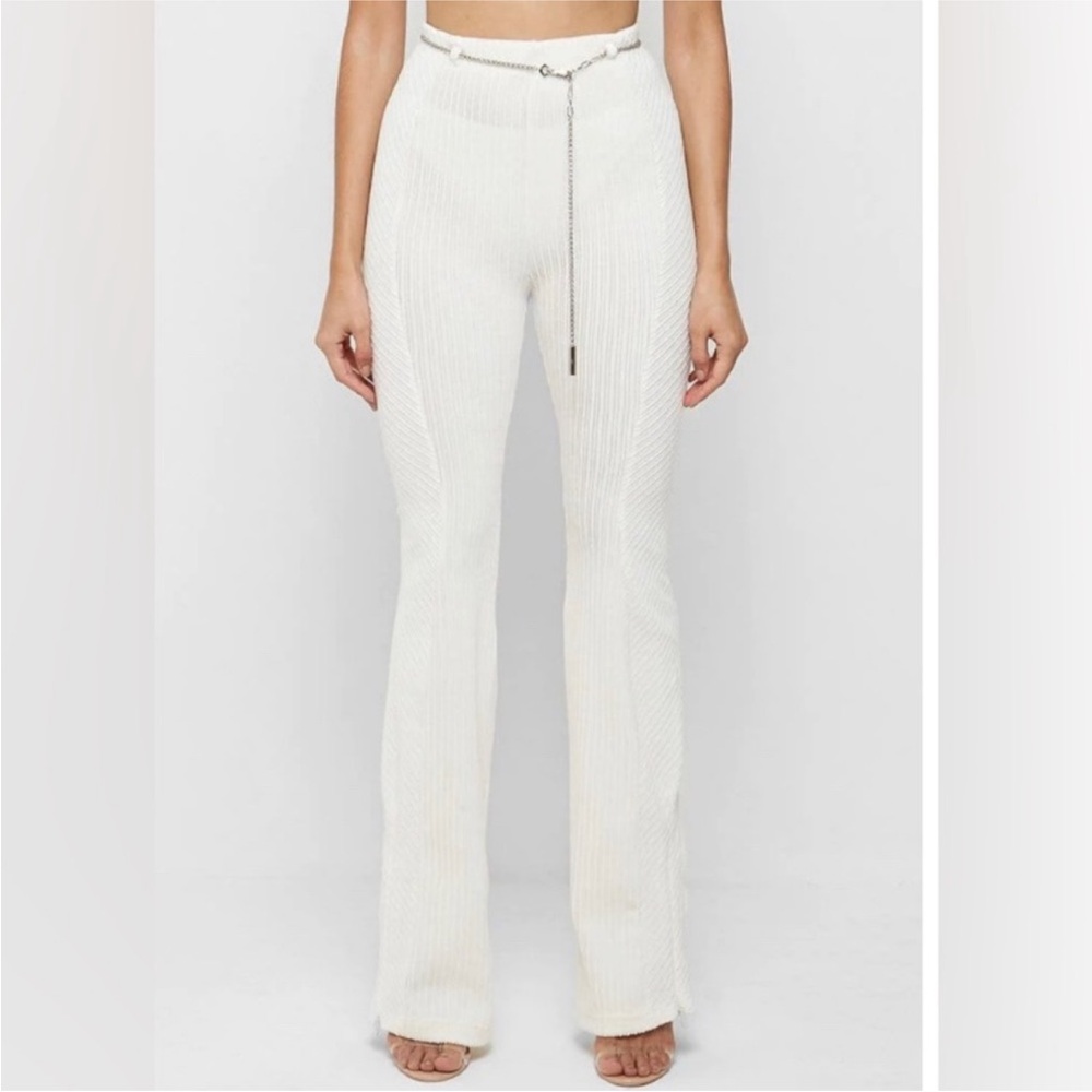 Maniere De Voir Ribbed Velour Flare Pants‎ Size 8